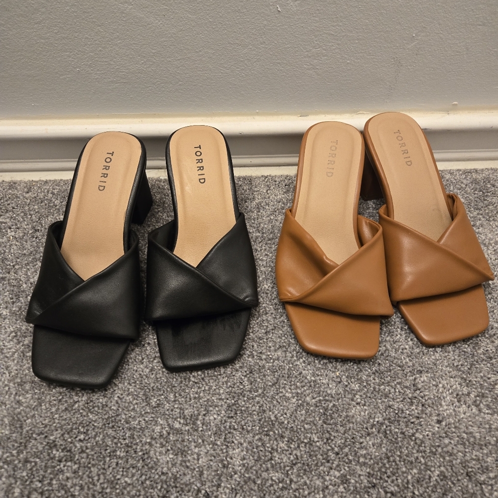 Torrid Black and Brown Mules